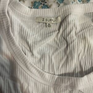 Z Supply Ivory Ribbed Tee